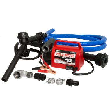 Fill-Rite FR1616 Diesel Transfer Pump, 10GPM, 12VDC, Carrying Handle w/Discharge Hose, Suction Pipe, Plastic Nozzle