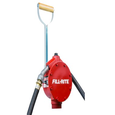 Fill-Rite FR152 Piston Hand Fuel Transfer Pump, 20GPM per 100 Strokes, w/Discharge Hose, Nozzle Spout, Telescopic Steel Suction Tube & Vacuum Breaker