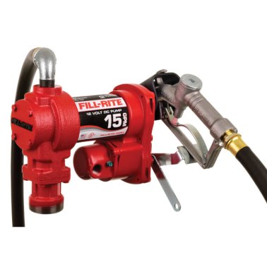 Fill-Rite FR1210H Fuel Transfer Pump, 15GPM, 12VDC, w/Discharge Hose & Suction Pipe
