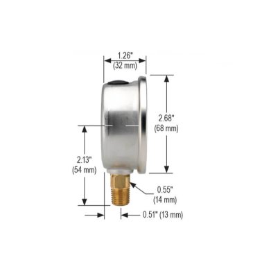 Buy 25-901-2.5-BAR/PSI-G1/4 NOSHOK, Inc. 0 to 2.5 bar Range Acrylonitrile Butadiene Styrene (ABS) and Stainless Steel Liquid Filled Gauge 25-901-2.5-BAR/PSI-G1/4 25 901