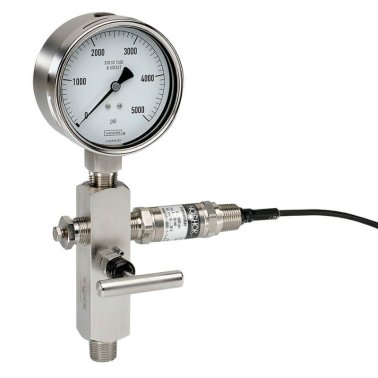 Buy 40-500-15000-PSI NOSHOK, Inc. 0 to 15,000 psi Range All Stainless Steel Dry and Liquid Filled Pressure Gauge 40-500-15000-PSI Assembly Option for Indication Output and Isolation Bleed