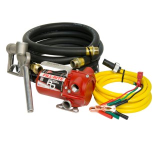 Fill-Rite RD812NH Portable Fuel Transfer Pump, 8GPM, 12VDC, w/Discharge & Suction Hoses, Manual Nozzle