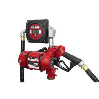 Fill-Rite NX25-120NB-AB Fuel Transfer Pump, 25GPM / 95LPM, Continuous Duty, 120VAC, w/Discharge Hose, Automatic Nozzle & Digital Meter