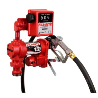 Fill-Rite FR1211HL Fuel Transfer Pump, 57LPM, 12VDC, w/Manual Nozzle, Discharge Hose, Suction Pipe & 807CL Mechanical Liter Meter