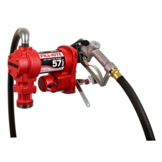 Fill-Rite FR2410H Fuel Transfer Pump, 15GPM, 24VDC, w/Discharge Hose, Manual Nozzle, Suction Pipe